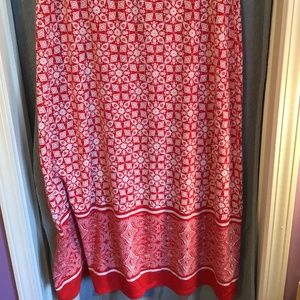 Red Bohemian maxi skirt
